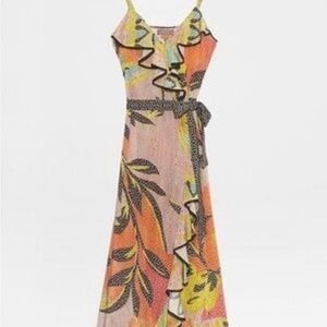 Anthro Kathryn Midi Wrap Dress